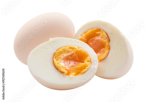 Soft Boiled Eggs on White Background