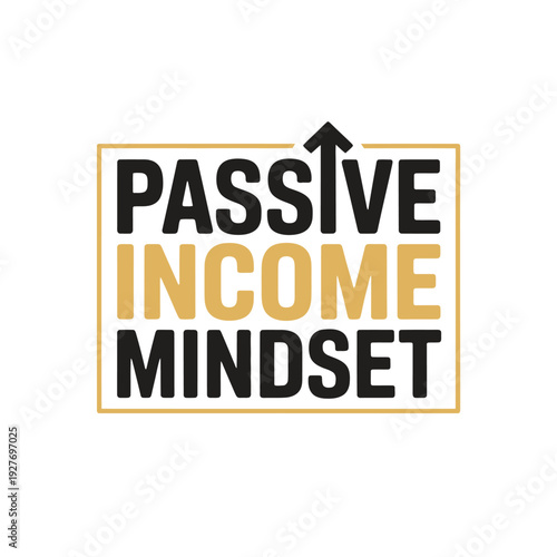 A logo representing a passive income mindset with an upward arrow