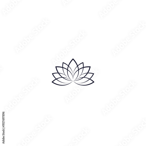 Minimalist Lotus Flower Line Art Icon for Zen and Wellness