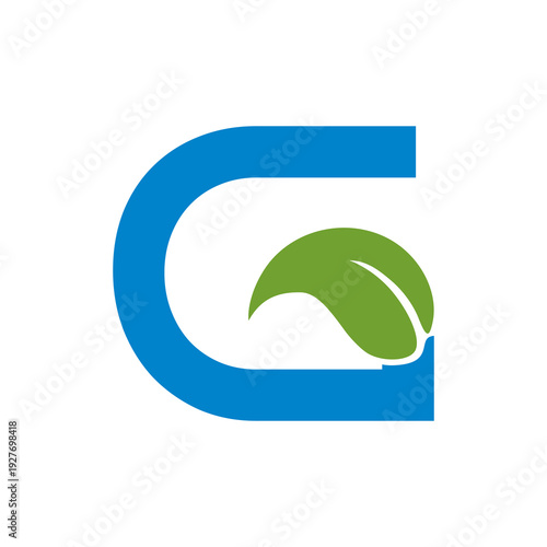  Letter G leaf logo icon isolated on white background