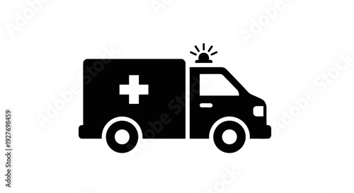 Ambulance Vehicle Emergency Medical Transport Icon.