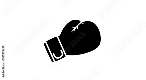 Black Boxing Glove Illustration on White.