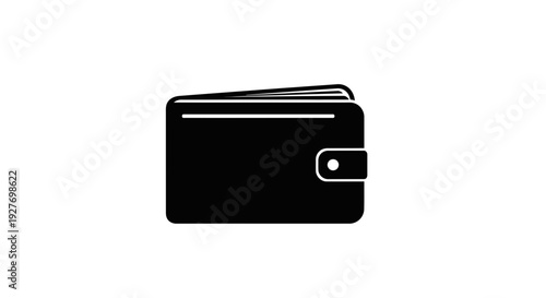 Black Leather Wallet with Snap Closure.