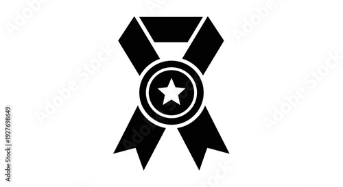 Black Ribbon Badge with White Star Emblem.