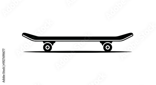 Black Skateboard with Wheels and Trucks.