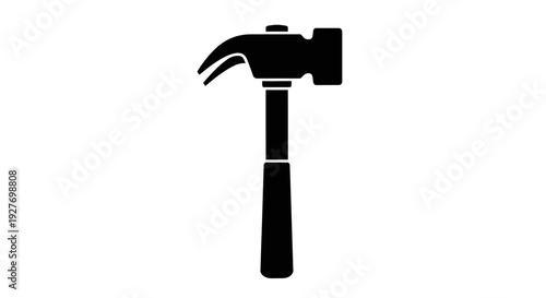 Hammer Tool Silhouette Icon.