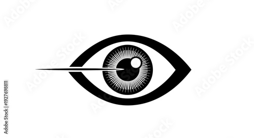 Human Eye Closeup Illustration Black White.