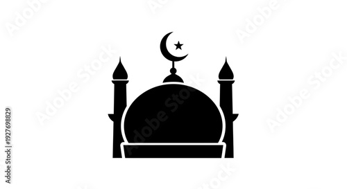 Islamic Mosque Dome Silhouette Design Element.