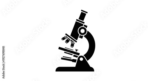 Microscope Icon Laboratory Equipment Illustration.