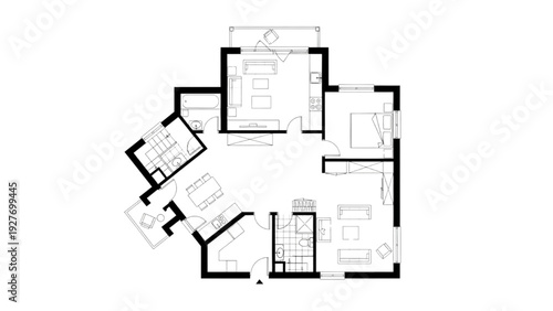 Residential floor plan illustration showing layout and room organization