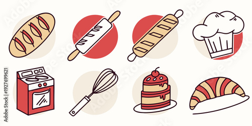 Assorted food items including hot dogs, sandwiches, and drinks Vector
