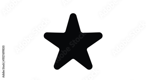 Simple black star shape isolated on a plain white background