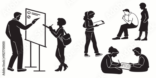 Diverse group of people engaged in various activities and interactions Vector