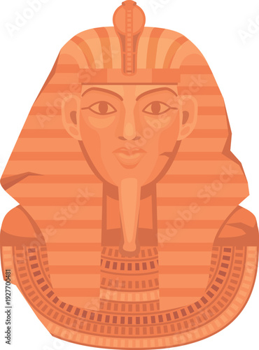 Pharaoh head stone statue. Ancient history icon