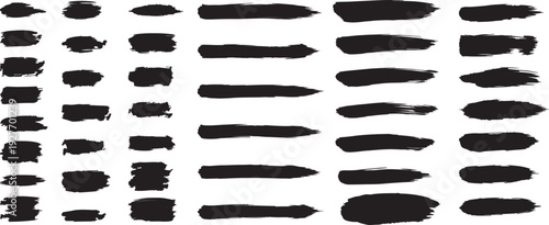 A collection of black brush strokes on a white background