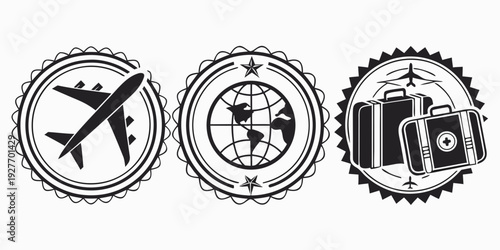 A collection of icons representing various activities and services. Vector