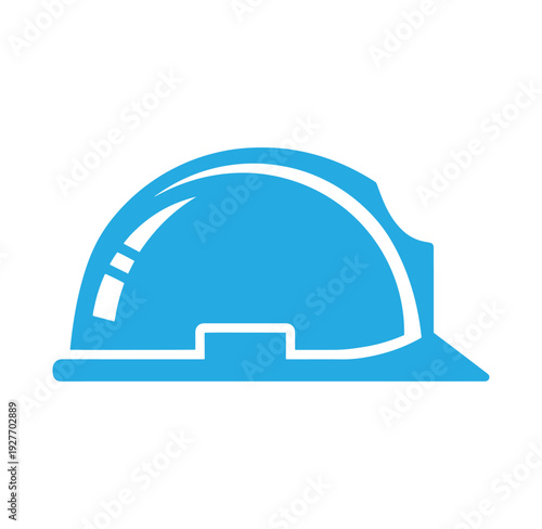 blue hard hat icon for construction safety equipment  protective headgear