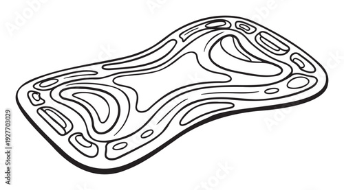 Stylized wavy lines in black and white represent an abstract flowing liquid or woodgrain texture, suitable for captivating digital presentations, stylish packaging, and engaging cover art.