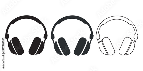Headphone Icon Set Vector design illustrator