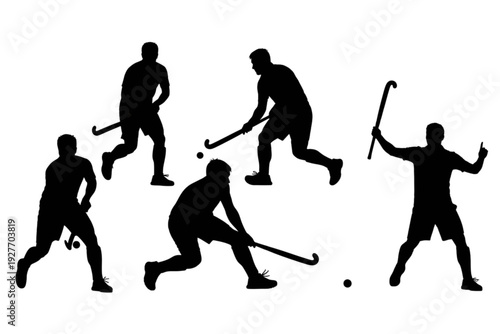 Field Hockey players silhouettes