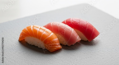 Sushi Pieces on White Background.