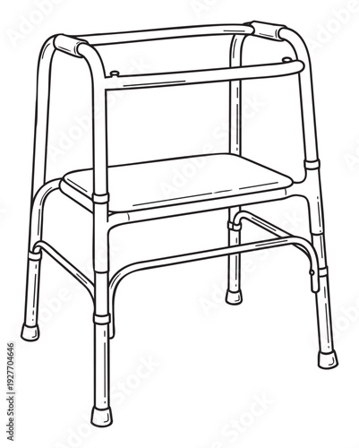 This essential walking aid provides robust support for mobility and rehabilitation, assisting individuals to maintain balance and independence, suitable for medical catalogs or therapy