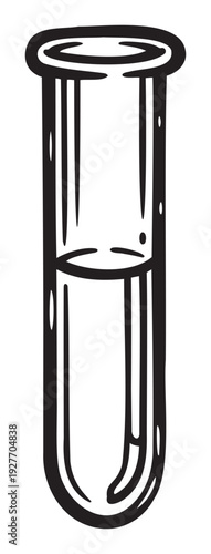 Essential laboratory test tube for scientific research and educational purposes, ideal for depicting chemistry experiments and medical diagnostic processes.