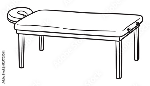 A professional therapy bed with a comfortable headrest for relaxation, wellness, and healing practices, perfect for spa, massage parlor, and physiotherapy clinic resources