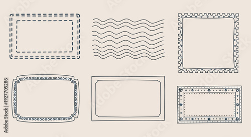Collection of Hand-Drawn Frames and Decorative Borders on a Light Background