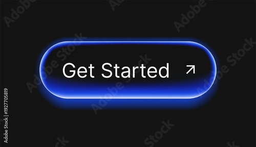 get started buttons with gradient liquid glass style