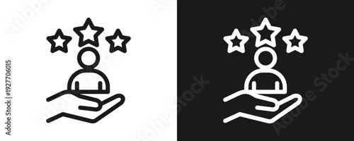 Experience Icon Set Outline In White And Black Background