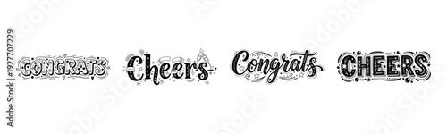Festive lettering designs: cheers and congrats in artistic fonts