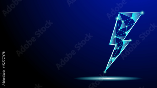 Low Poly Lightning Bolt Digital Energy Technology