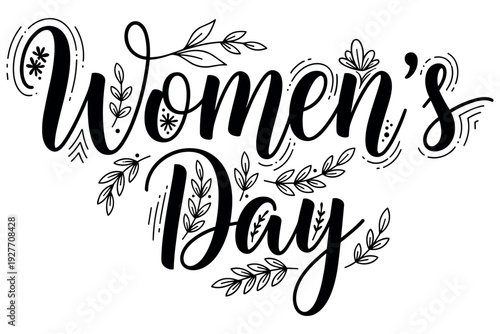 Feminine lettering set for empowerment and celebration. Text designs with floral and heart elements on transparent backgrounds.