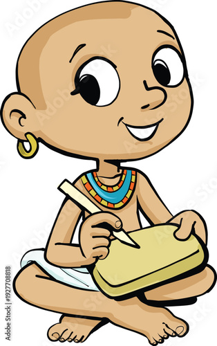 Sumerian scribe writes on a Sumerian tablet2