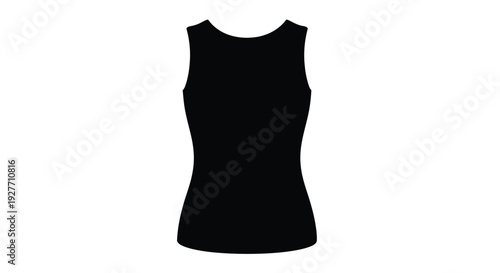 A black silhouette of a sleeveless female athletic tank top