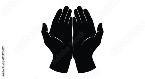 Two black hands facing upwards palms open in a gesture of receiving
