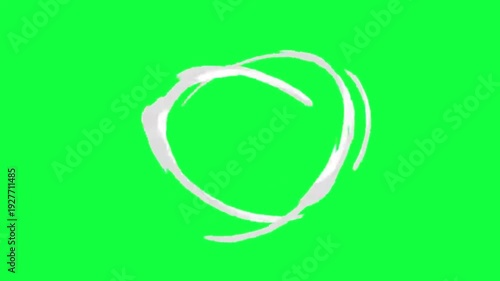 White circular smoke trail animation with swirling vapor wisps isolated on green screen background