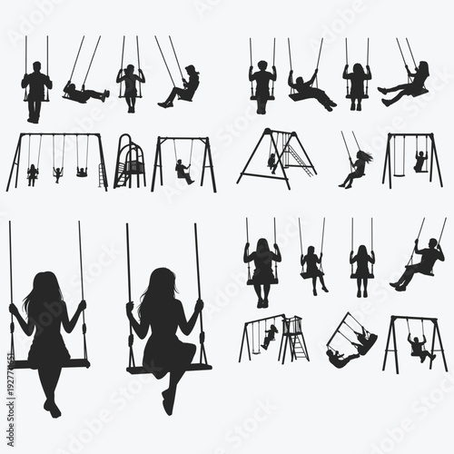 Swing svg, kid on swing svg, swing silhouette