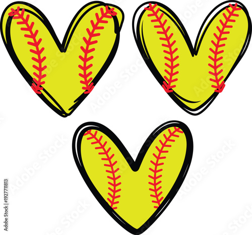 Softball Heart Svg, Baseball Svg, Red Stitch, Softball Cheer Mom Shirt, Doodle Heart
