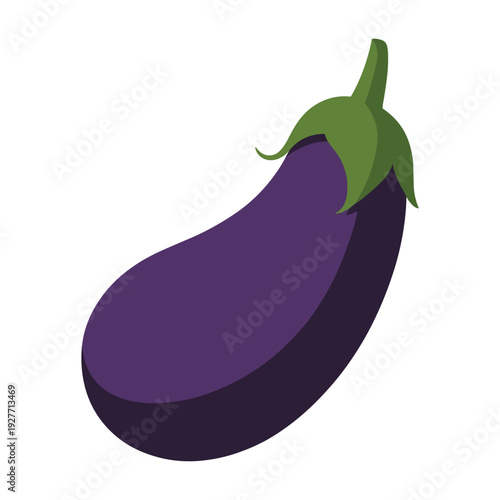 Vibrant purple eggplant illustration for culinary designs