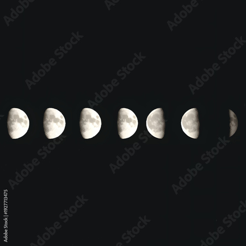 Moon glowing brightly in the dark night sky over the universe