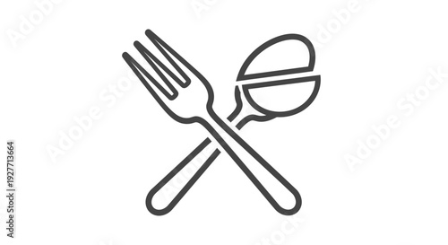 Crossed silverware eating utensils icon.