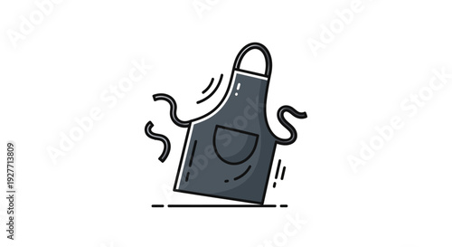 Black Apron with Pocket Design.