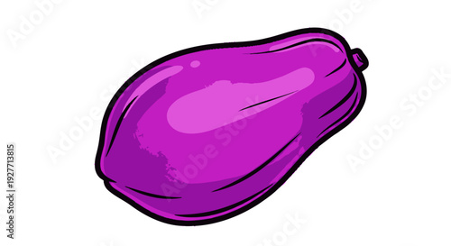 Purple Eggplant Vegetable Illustration Closeup.
