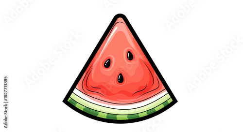 Fresh Watermelon Fruit Slice Illustration.