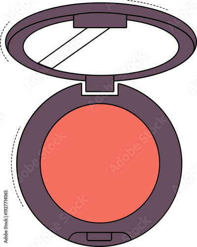 Blush Compact Makeup Illustration