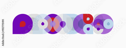 Abstract colorful circles overlap, creating playful design. Purple, blue, red hues dominate composition. Modern, geometric aesthetic.