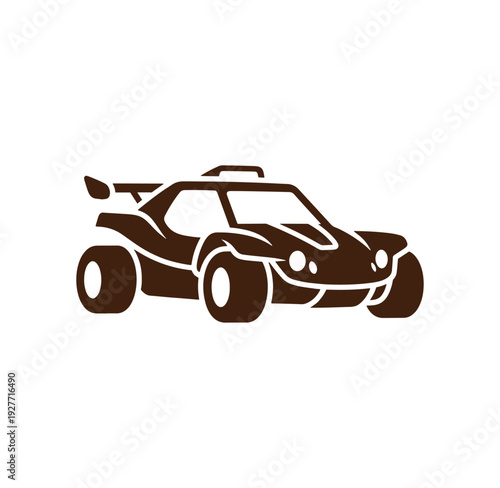 brown dune buggy on white background