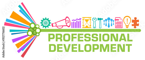 Professional Development Business Symbols Top Colorful Graphics Text 